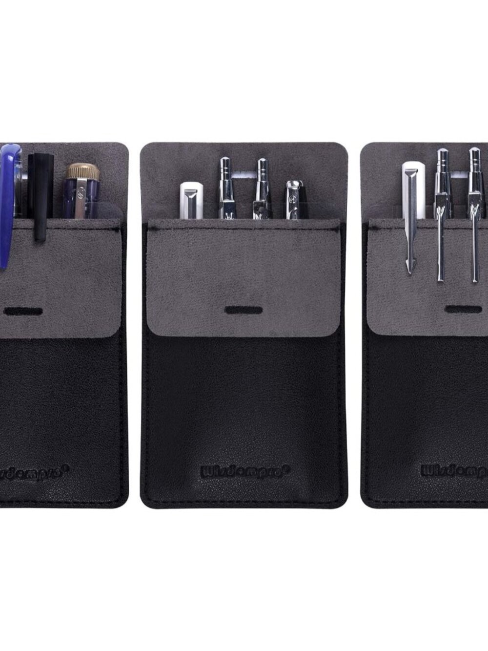 Pocket Protector, 3 Pack PU Leather Heavy Duty Pen Holder Pouch